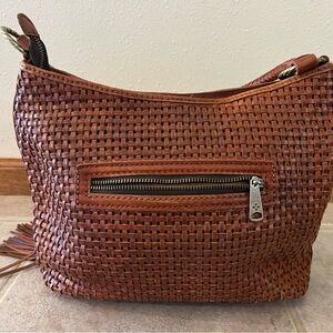 Patricia Nash Woven Leather Shoulder Bag - Brown